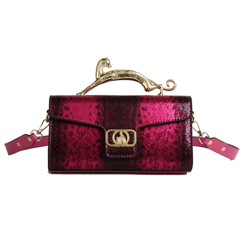 Bolso de textura transfronteriza 2025 verano nuevo bolso femenino bolso de hombro con estampado de piel de serpiente de alta calidad bolso de mensajero de color de contraste retro