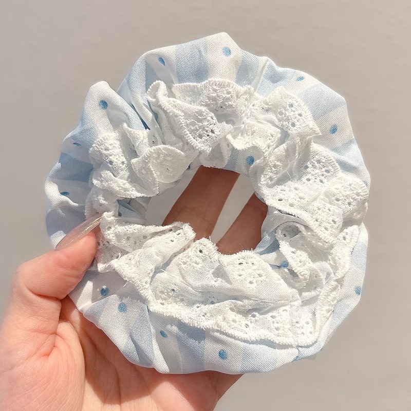 Coreano de encaje a cuadrícula anillo de cabello de intestino para mujeres 2026 nuevo estilo de cabello in-viento de gran tamaño bolas de cabello flor de tocado