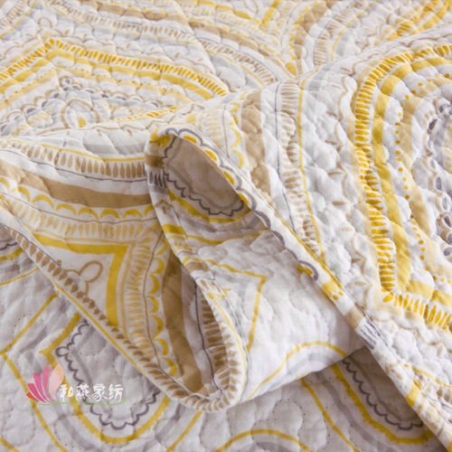 Cross-border foreign trade home textile bed three-piece set 100% cotton AB version quilted quilt sheets thickened plain washed bed cover