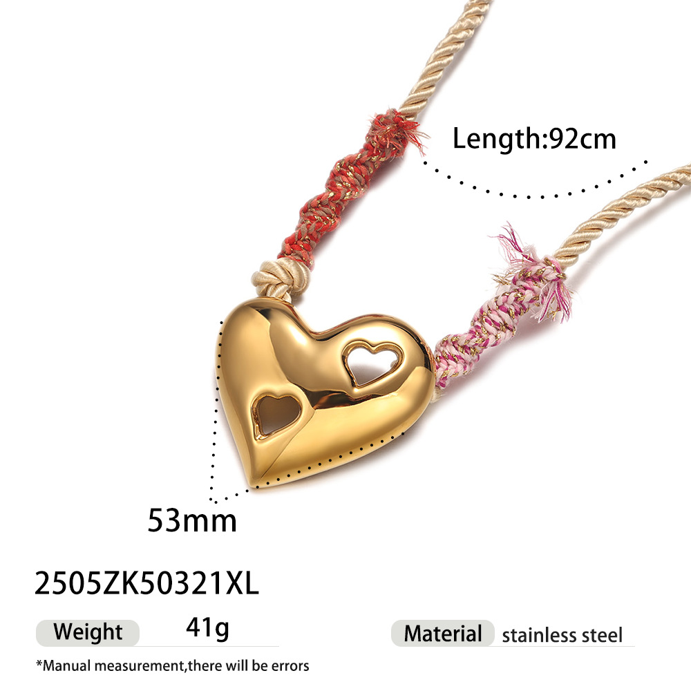 Taena europeo y americano collar colgante de acero inoxidable cadena de cintura de doble uso simple y de alta retención de color amor transfronterizo tejido de cuerda gruesa
