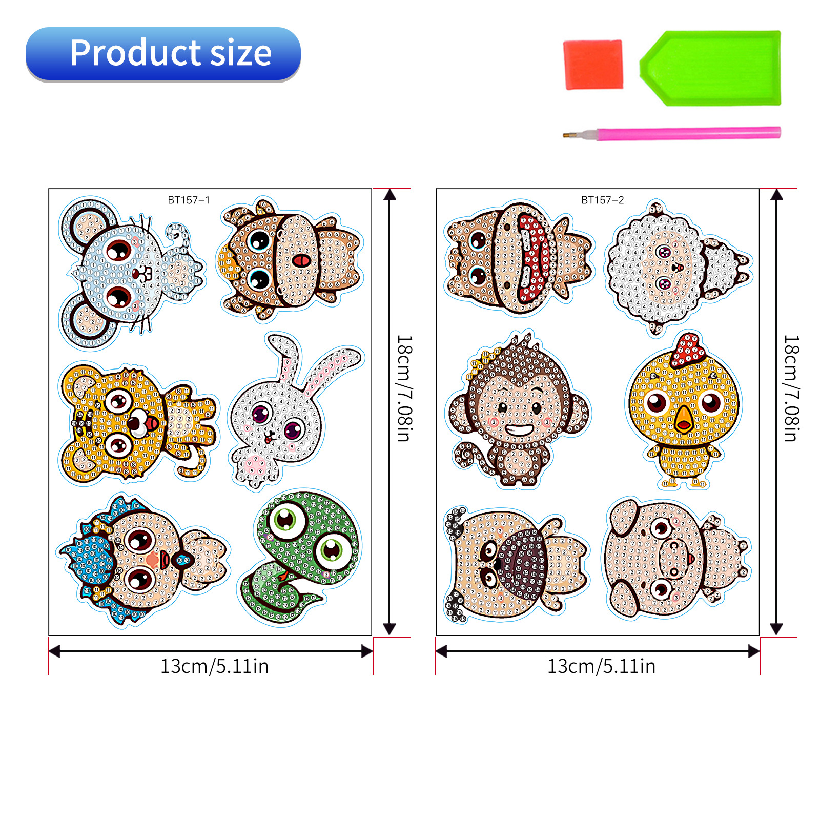 Venta caliente dibujos animados doce zodiaco pintura de diamantes pegatinas gratis pegatinas de bricolaje pegatinas de pared de mampostería pegatinas hechas a mano para niños diamantes redondos