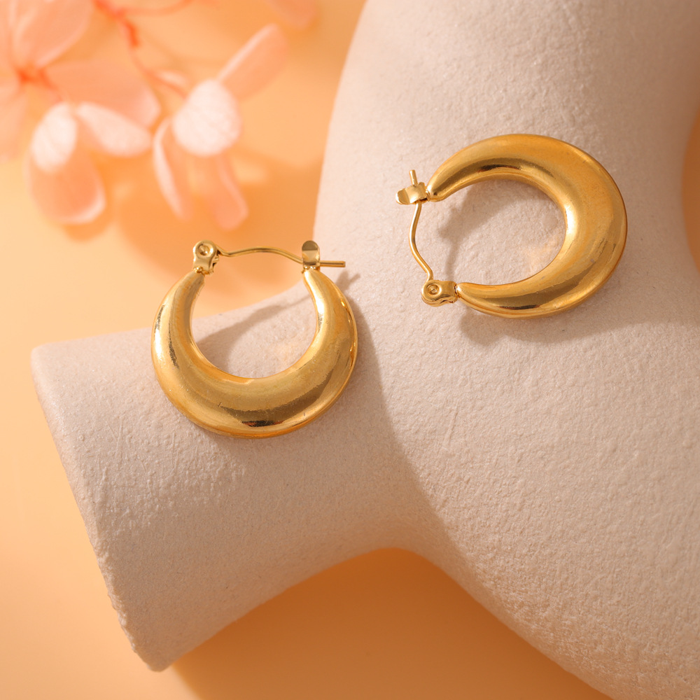 Pendientes de acero inoxidable estilo europeo, minimalista y ligero