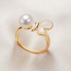 Ring from pearl, fashionable stone inlay, jewelry, wholesale