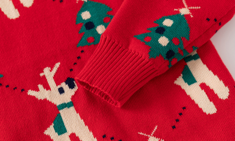 Vêtements pour enfants garçons fil de coton double couche 2024 automne hiver nouveau style pull de Noël pour petits et grands_voghion.com