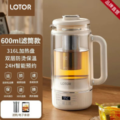 LOTOR小型養生ポット一人家庭用2024新型高颜値小型オフィス花ティーポット湯たんぽ