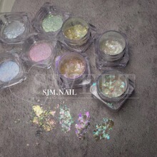 日式小红书美甲超薄云锦粉 冰晶高闪雪绒粉透明变色光指甲亮片