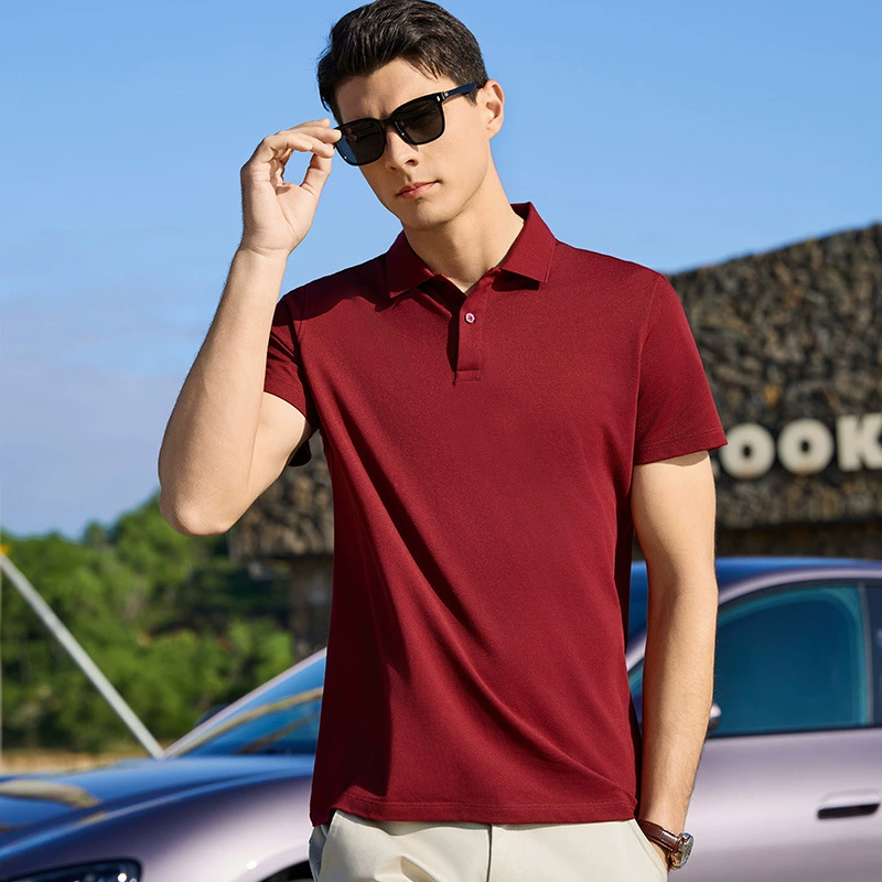 Летняя новая мода для мужчин, универсальный дышащий бизнес, пригородная серия с короткими рукавами, рубашка Поло для мужчин
