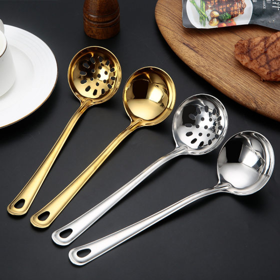 Factory wholesale stainless steel kitchenware kitchen cooking household suit spatula frying shovel rice spoon meat fork soup spoon colander