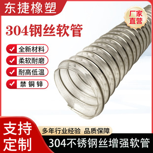 Food-Grade Pu Steel Wire Hose, Copper-Free Zinc-Free Steel Wire Vacuum Hose for Lithium Battery Workshops, 304Pu Stainless Steel Wire Hose