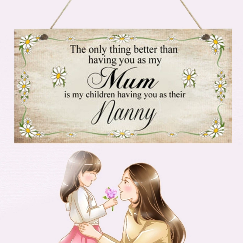 Rectangular wooden wall mount for mother's day