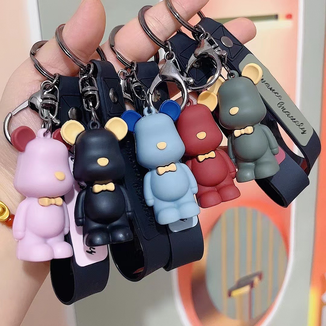 Cartoon Style Animal Bear Soft Rubber Unisex Bag Pendant Keychain display picture 3