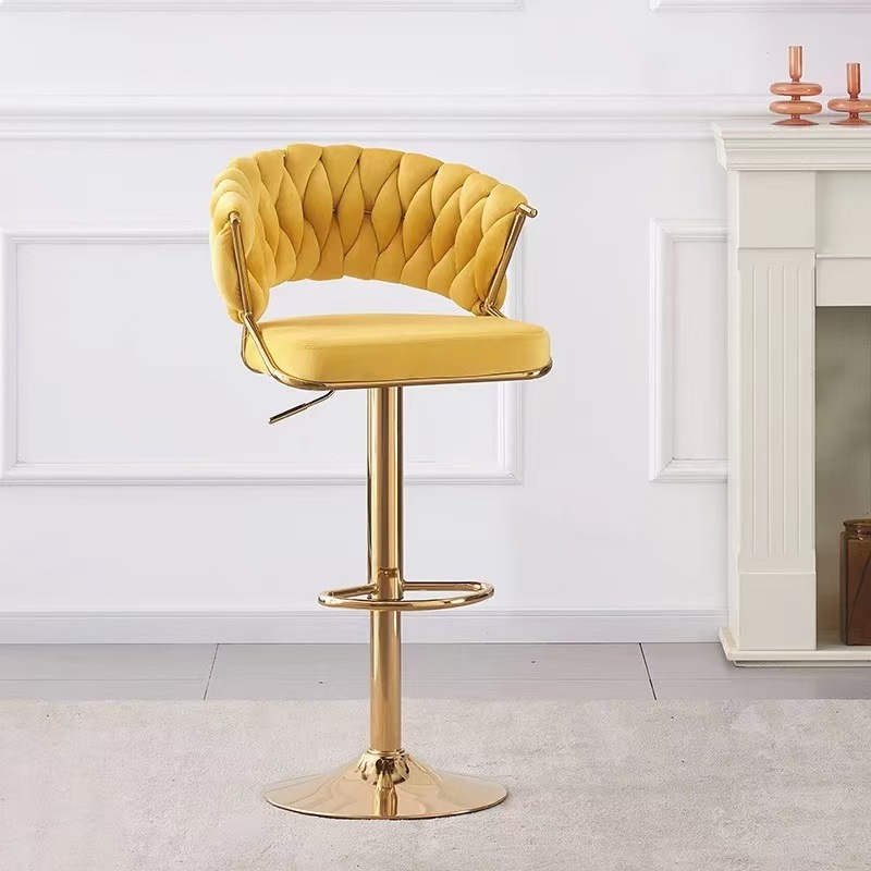 Silla de cajero giratoria, silla de recepción elevada, silla de bar elevable, taburetes altos, silla de respaldo moderna y simple image 3