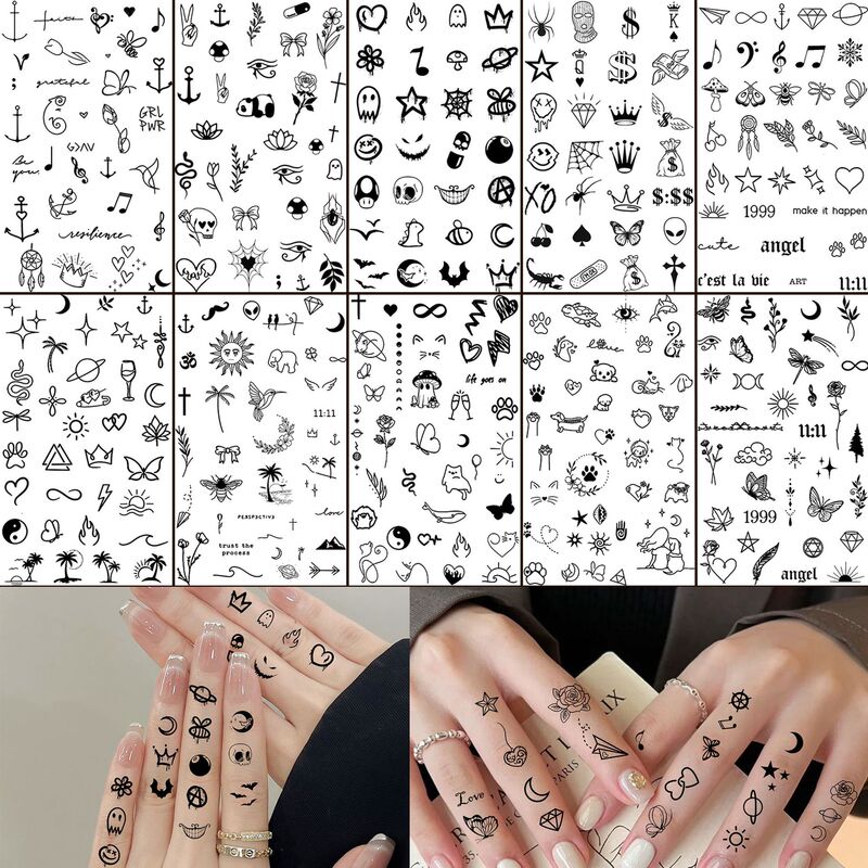 Cross-Border Ins-Style High-End Fingerprint Tattoo Stickers Water Transfer Temporary Tattoo Stickers Temu European and American Tattoo Cross-Border Ins-Style High-End Fingerprint Tattoo Stickers Water Transfer Temporary Tattoo Stickers Temu European and American Tattoo