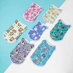 Source Factory New Spring and Summer Pet Clothes Puppy Vest Cartoon Print Puppy Vest Dog Clothing
