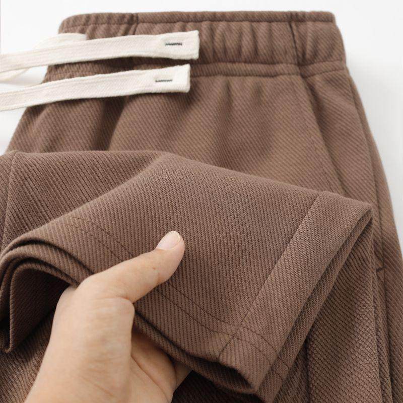Melard Style! 300g Heavyweight Brown Twill Straight-Leg Sweatpants for Men, Versatile Casual Sports Pants for Women, Spring and Autumn Style Melard Style! 300g Heavyweight Brown Twill Straight-Leg Sweatpants for Men, Versatile Casual Sports Pants for Women, Spring and Autumn Style