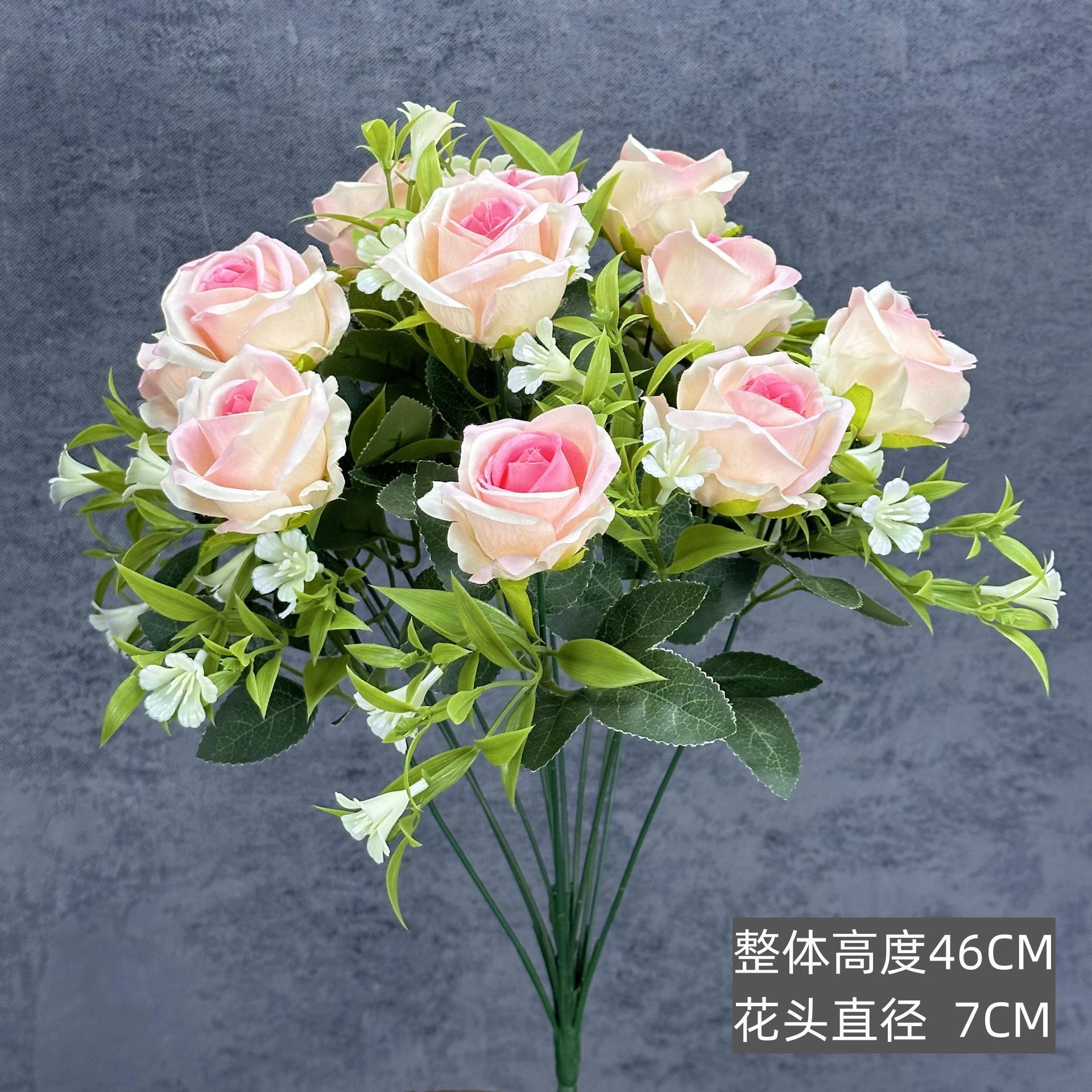 15 gran mano de la novia rosa imitación flores de boda decoración del hogar decoración de flores falsas transfronterizas al por mayor