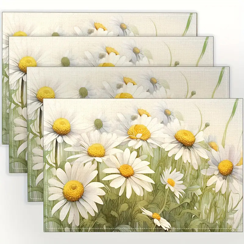 Transfronterizos lino almohadilla de mesa Aliexpress TEMU Amazon almohadilla de mesa cuadrada búfalo rojo almohadilla de Navidad Día de la Independencia