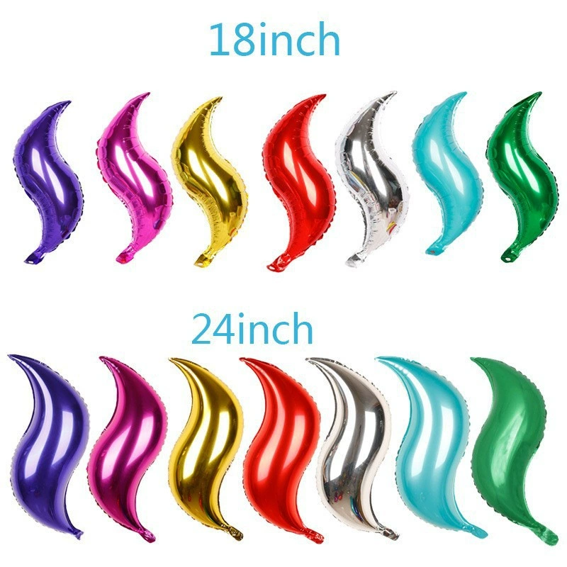 Специальный новый 18-дюймовый 24-дюймовый огненный рыбий хвост волнистый воздушный шар для детей день рождения алюминиевая пленка воздушный шар