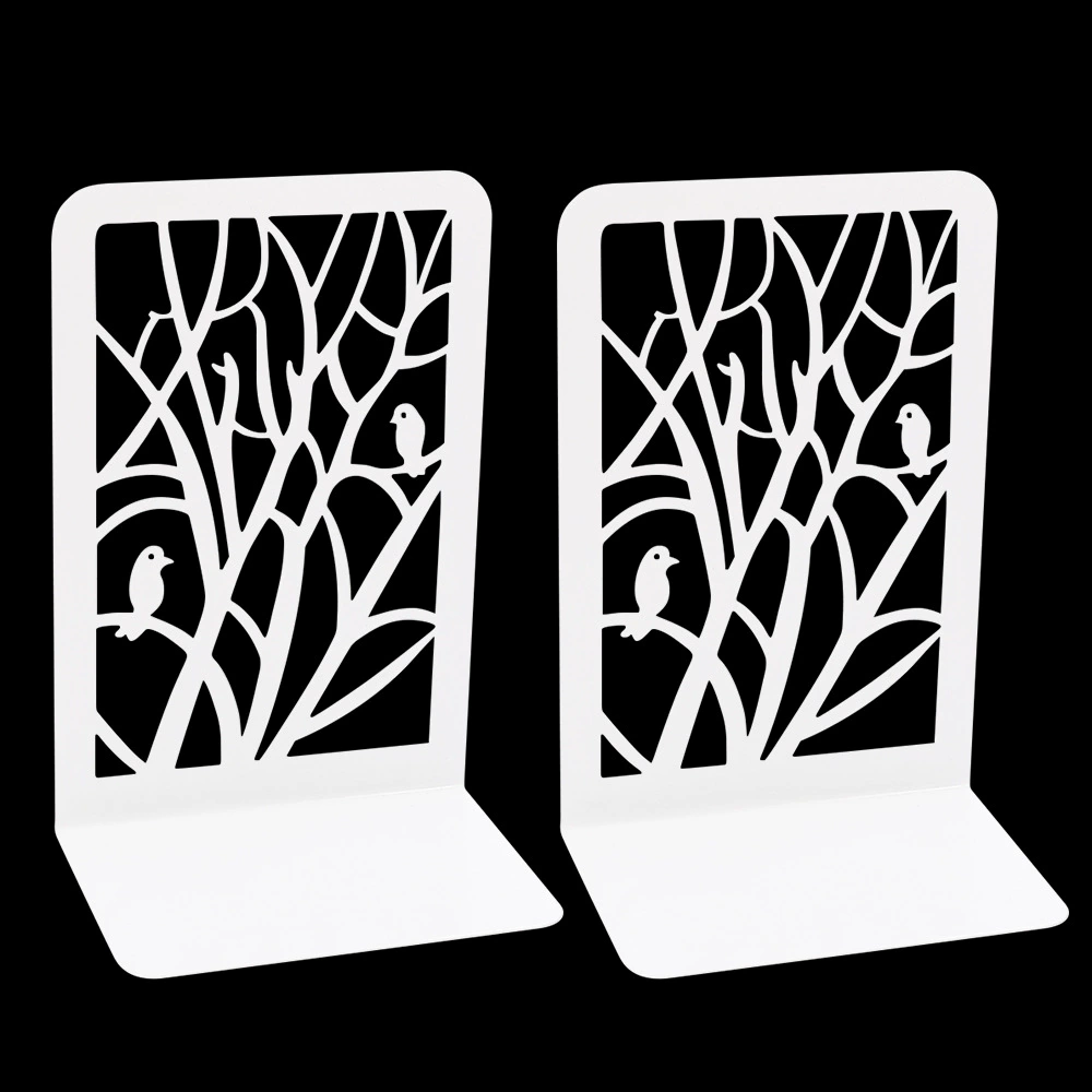 Bookends (Life Tree) Metal Tree-Shadow Design, Desktop Book Storage Pair, Decorative