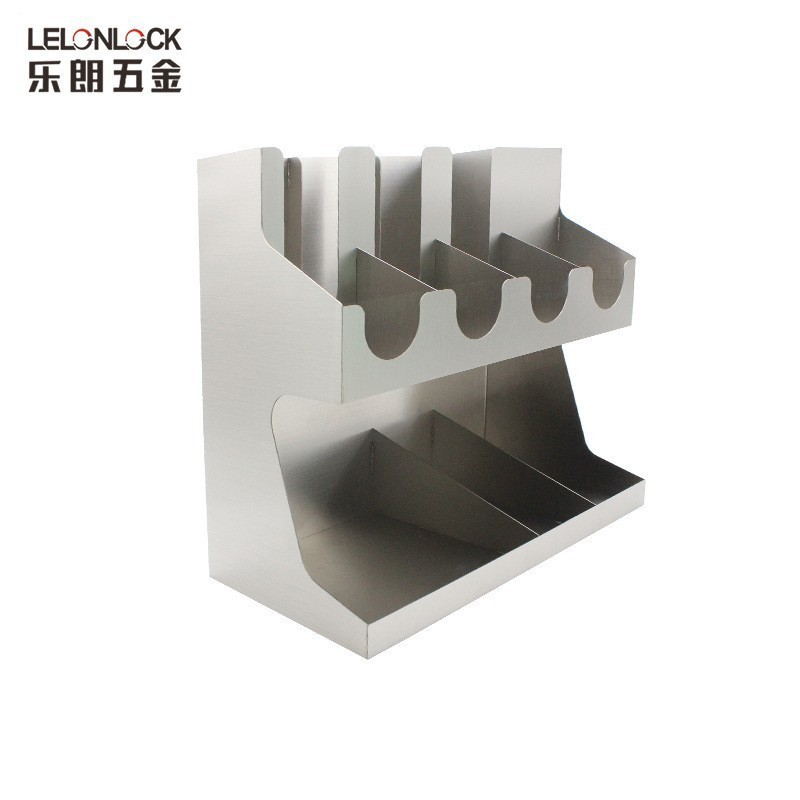 Acero inoxidable 304 taza de papel titular leche tienda de té estante de almacenamiento desechable taza separador barra de café caja de almacenamiento de paja