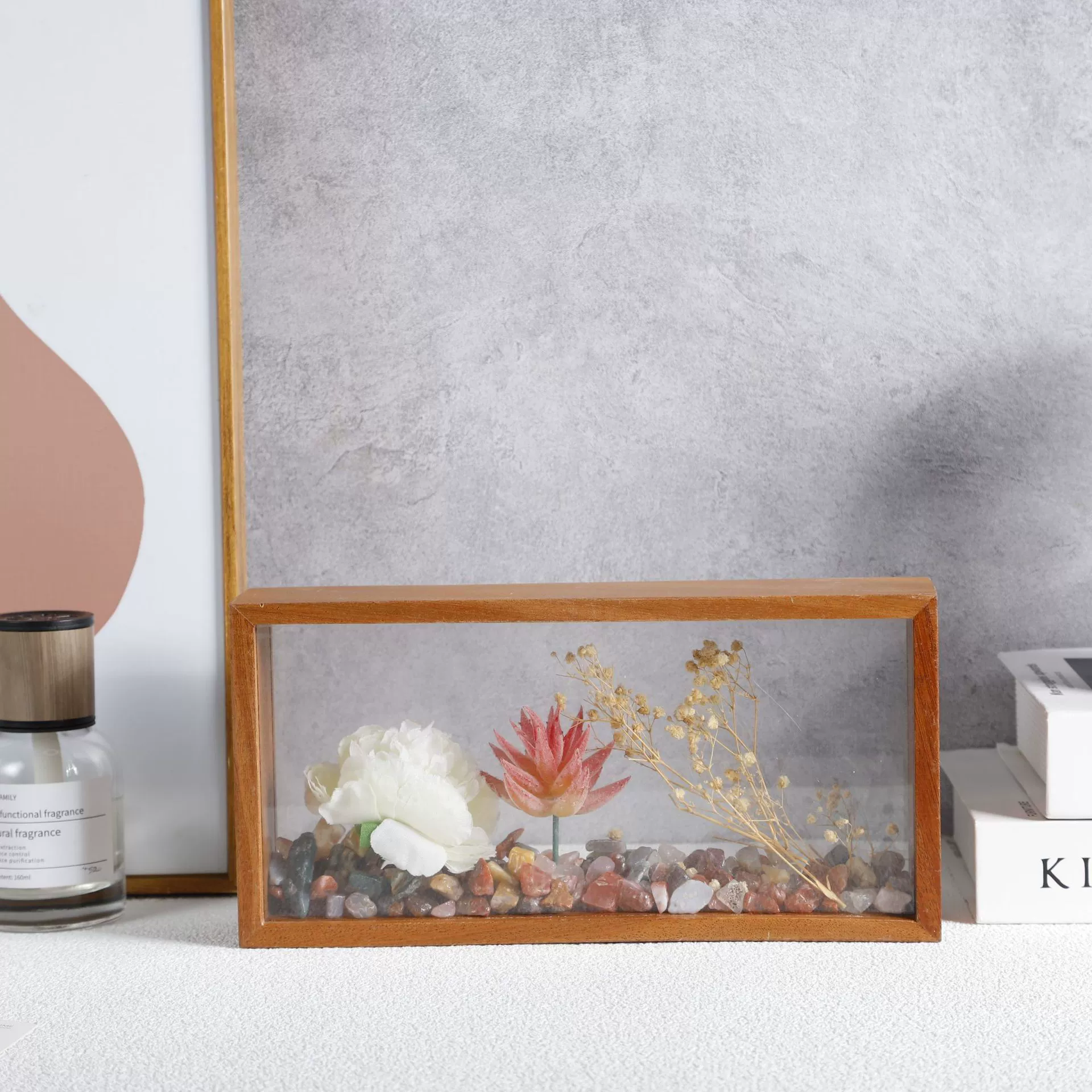 Nordic ins деревянная фоторамка с сушеным цветком акриловая полая Diy Цветочная художественная рамка горячая Распродажа вечный цветок растение фоторамка