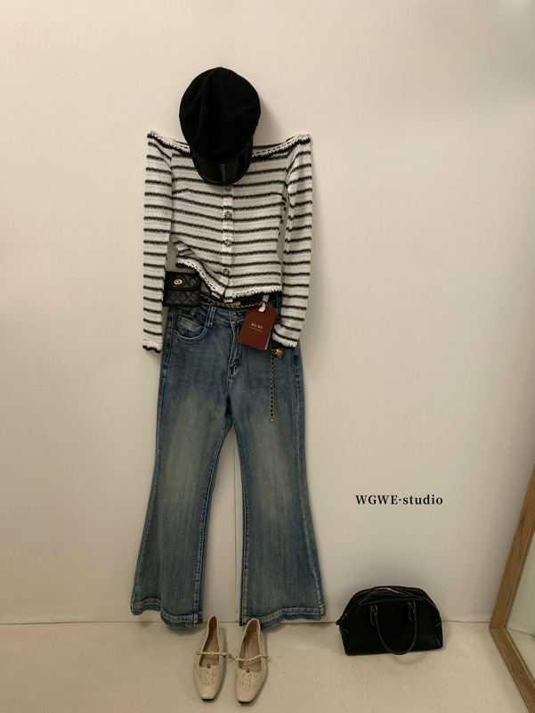 WGWE 7021广州十三行女装2025秋装新款百搭显瘦一字肩长袖针织衫|undefined