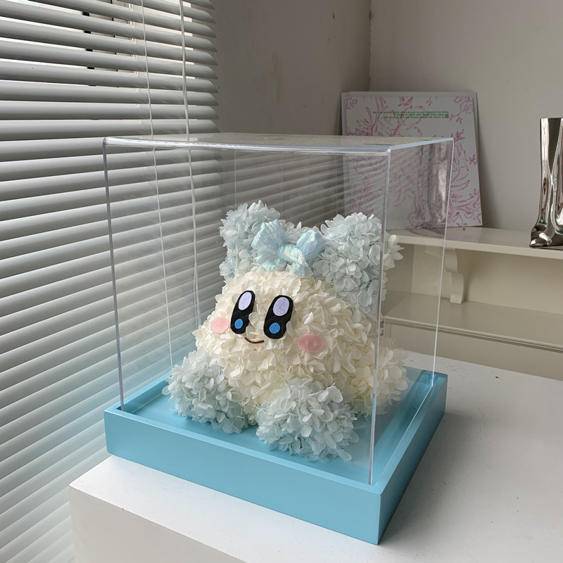 Flor inmortal hortenida estereoscópica estrella de dibujos animados cajas de regalo acrílicas de regalo de cumpleaños de San Valentín fábrica al por mayor