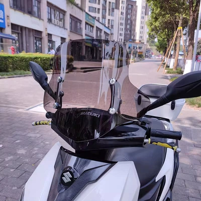 Front Windshield, Motorcycle front windshield - black-tea-35-high-stainless-steel-stand-adjustable-height