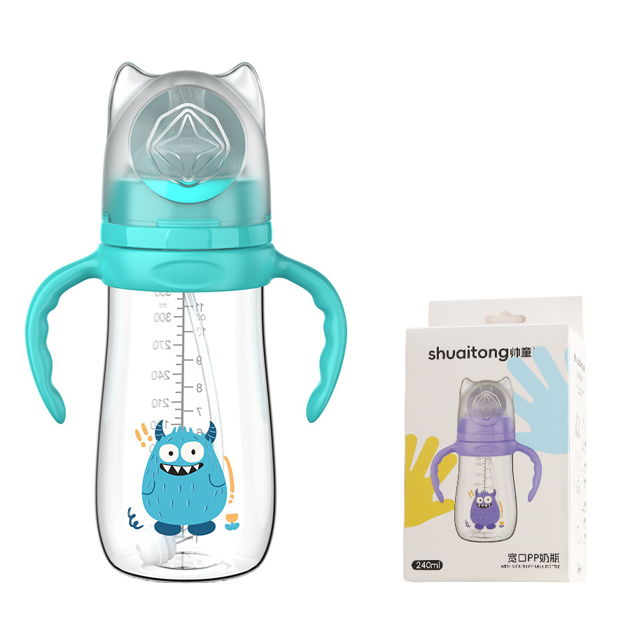 Biberón para bebés Biberón anti-asfixia y anti-flatulencia de gran calibre para bebés Biberón anti-caída y a prueba de fugas para recién nacidos