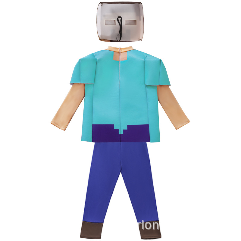 Disfraz de Minecraft para niños, disfraz de Steve para actuación en escenario, disfraz de Minecraft para Halloween