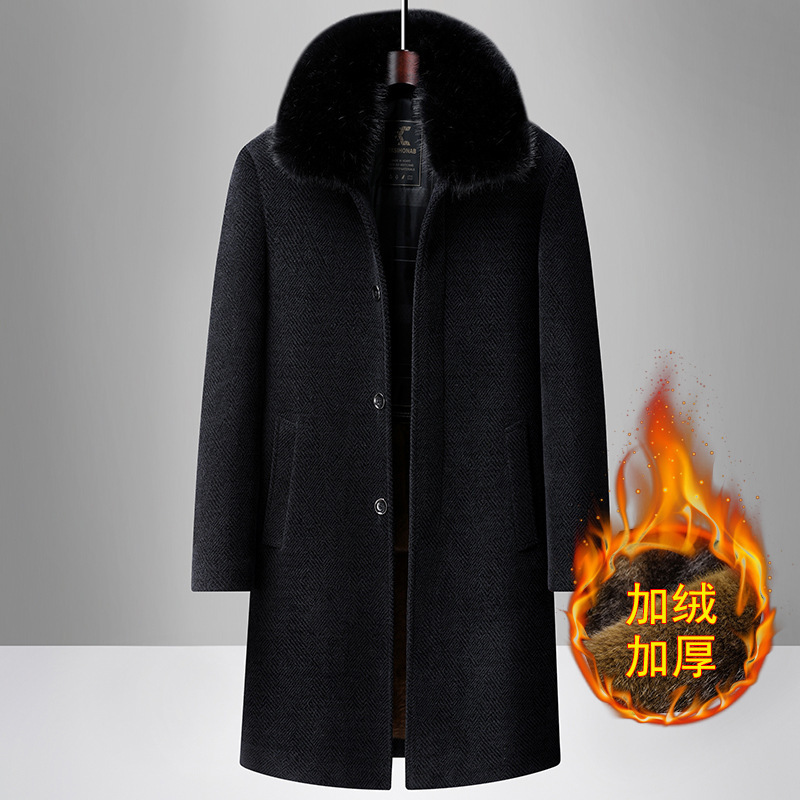 Men's Fleece-Lined Chenille Lapel Coat 2026 Autumn and Winter New Men's Fashion Middle-Aged Business Casual Warm Jacket Men's Fleece-Lined Chenille Lapel Coat 2026 Autumn and Winter New Men's Fashion Middle-Aged Business Casual Warm Jacket