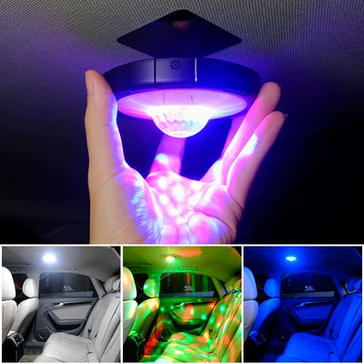 Car Ambient Light Starry Sky Ceiling Light No Wiring Sound-Controlled Music Rhythm Modified Led Roof Lighting Car Interior (Roof Light)