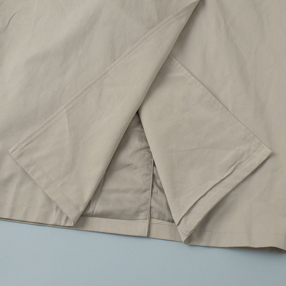 Áo khoác trench coat nữ dáng dài phong cách Âu Mỹ, chất liệu cotton, form rộng có dây thắt eo — Màu kaki, màu xám chi tiết 21