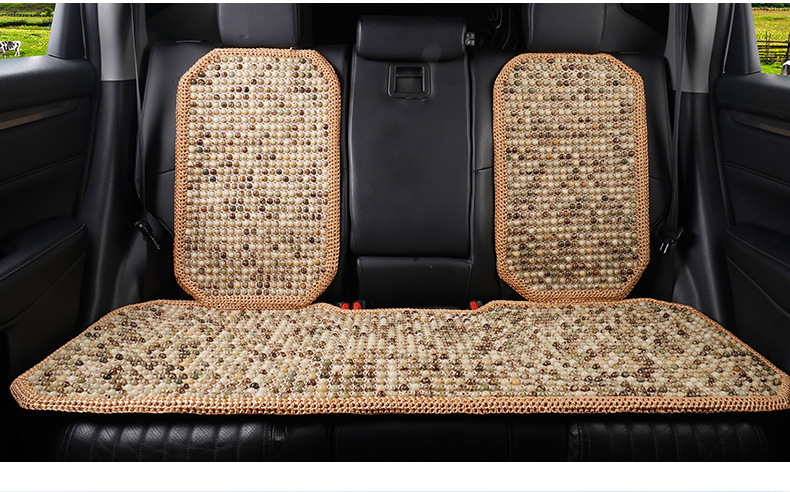 Natural Bodhi Car Seat Cushion Summer Cooling Cushion Single Piece Three-Piece Set Ventilated Breathable Beads Office Universal Seat Cushion