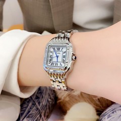 Women's Square Small Table Thin Women's Watch Roman Solid Steel Strap High-End Brand Waterproof One-Time Shipping
