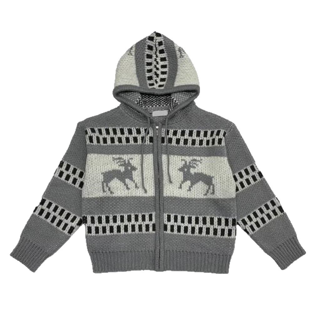 Explosiones transfronterizas de tamaño grande europeo isla de Fair jersey suéter hombre capuz cardigan chaqueta de Navidad fábrica al por mayor