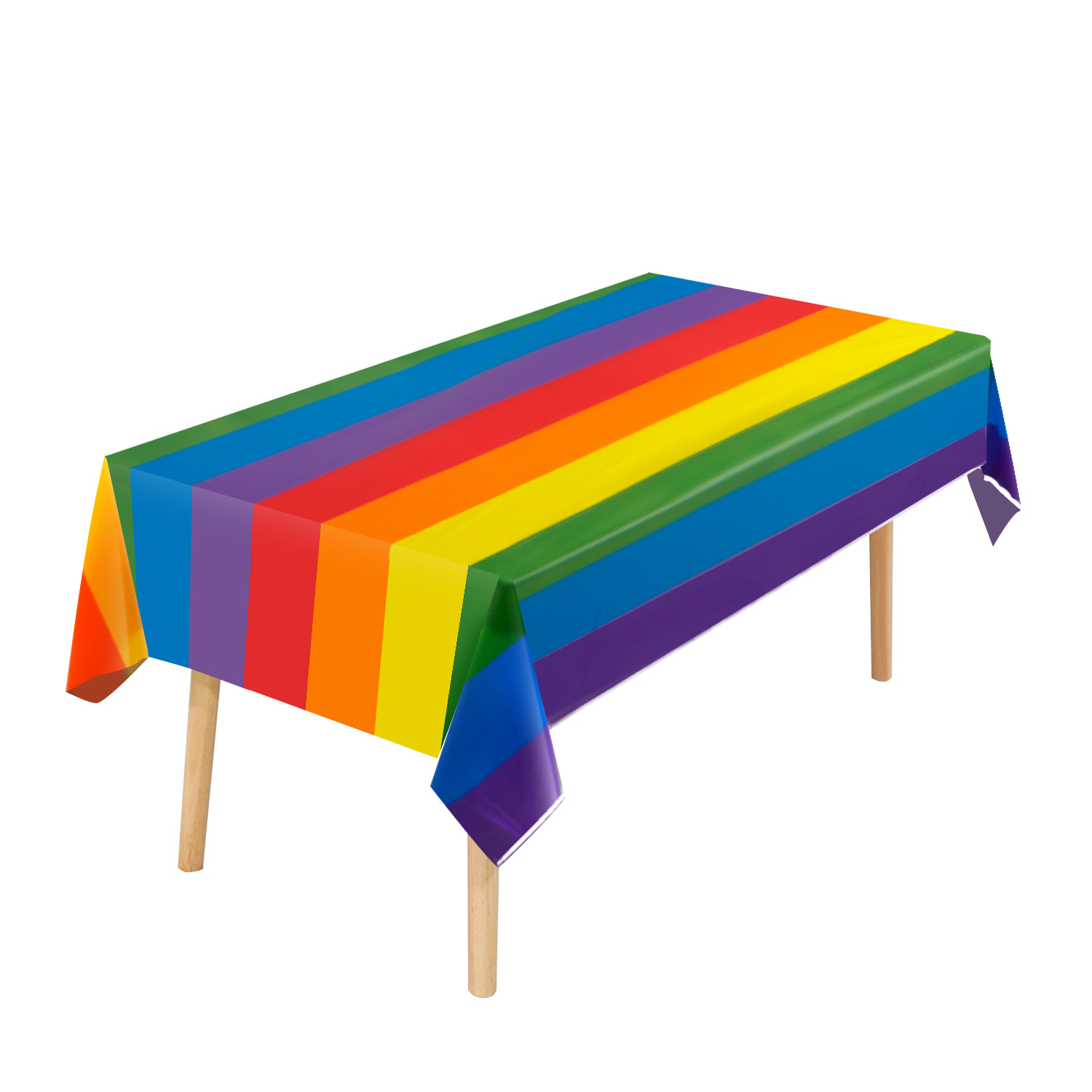 Amazon mantel desechable impresión engrosada embalaje independiente actividad de Mantel desechable partido Rainbow mantel