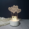 Night light, touch acrylic creative design table lamp, 3D, three colors, Birthday gift