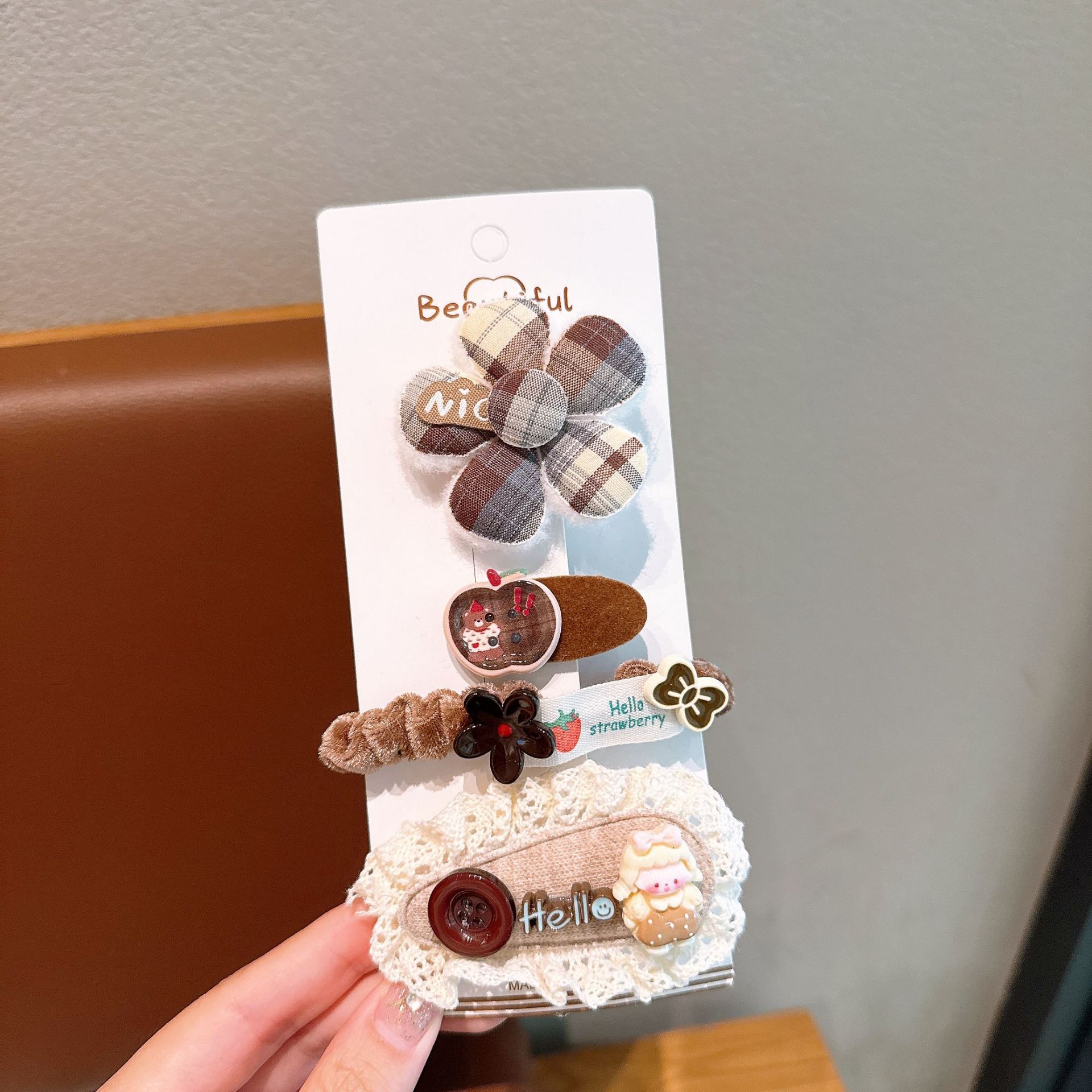 Nuevo anillo de cabello de tela de otoño y invierno de algodón relleno de arco de abrazadera de cabello de niños simple conjunto de accesorios de cabello de niña universal