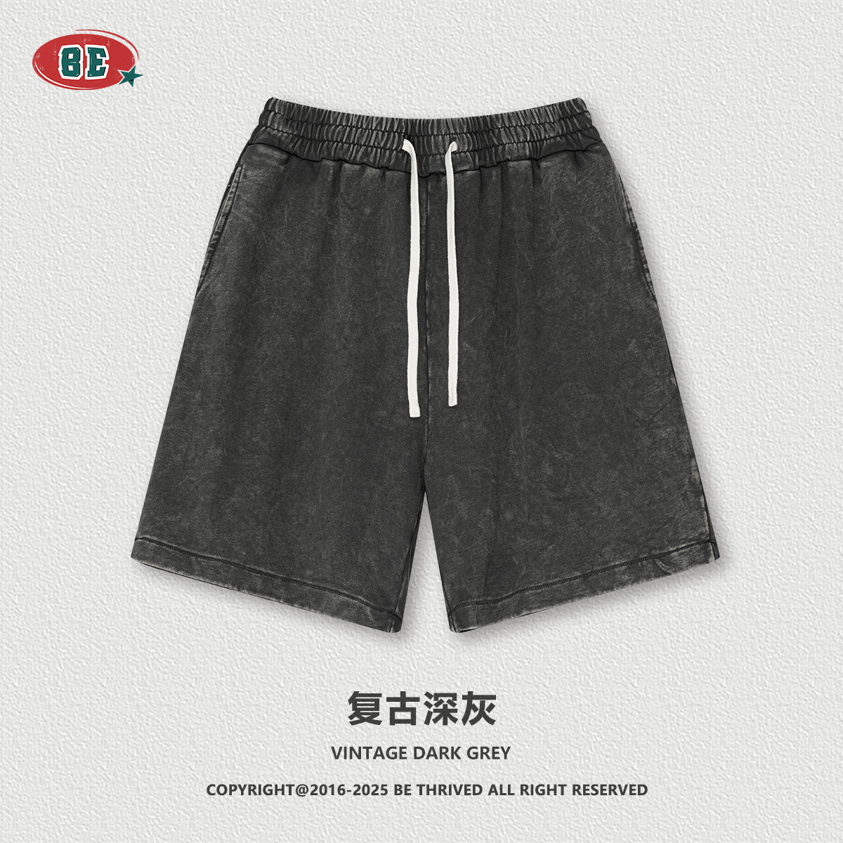 Pantalones Cortos Deportivos Lavados de Algodón