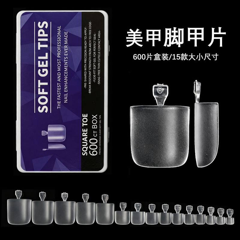 Matte square toenail tips for manicure, 15 sizes, short square matte toenail extensions, 600 pieces in a box Matte square toenail tips for manicure, 15 sizes, short square matte toenail extensions, 600 pieces in a box