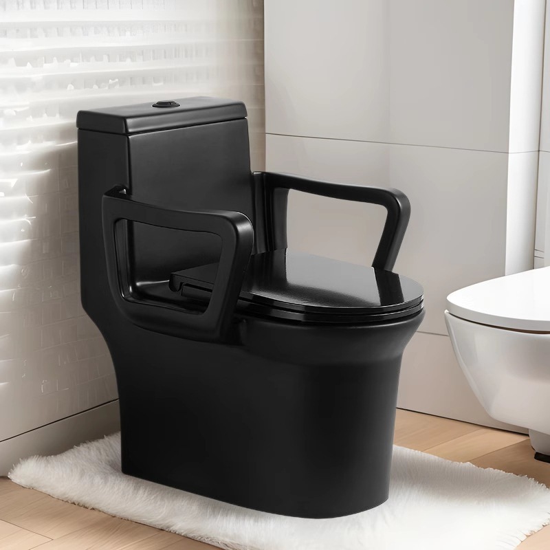 Inodoro integrado moderno simple integrado con reposabrazos inodoro doméstico para personas mayores con discapacidad fábrica directa