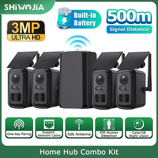 太阳能WiFi中继监控套装户外摄像机全彩夜视远程手机监控跨境专供