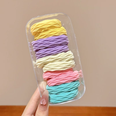 Ponytail Hair Tie, High Elasticity: Saç üçün rezinlər - ice-cream-diamond-pattern-box-of-10-sticks-for-adults-and-children