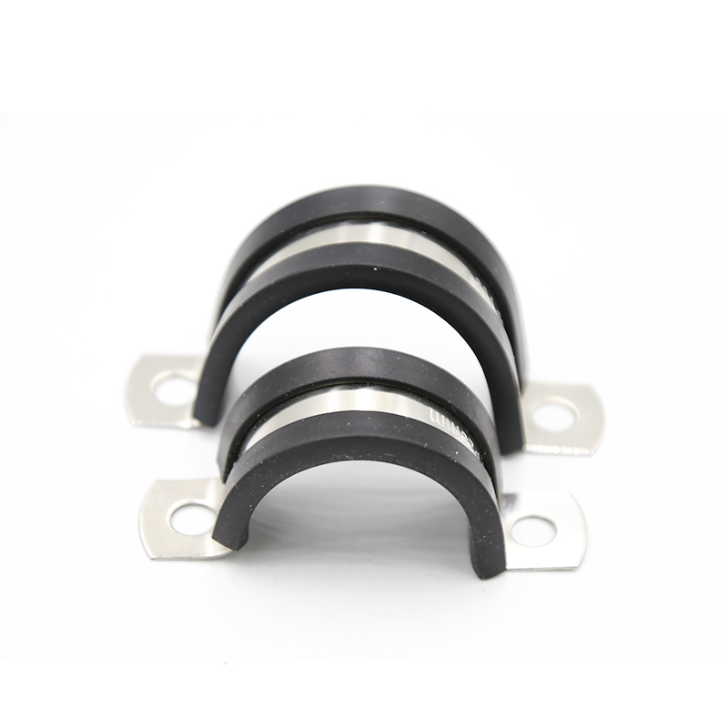 304 acero inoxidable tira de goma garganta tipo R tubo de agua fijo abrazadera de alambre de cable de alambre de tubo de acero inoxidable abrazadera de amortiguación