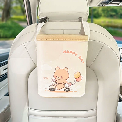 hanging bag, houndstooth pattern, Car storage bag/box - cycling-bear-storage-box-1815cm