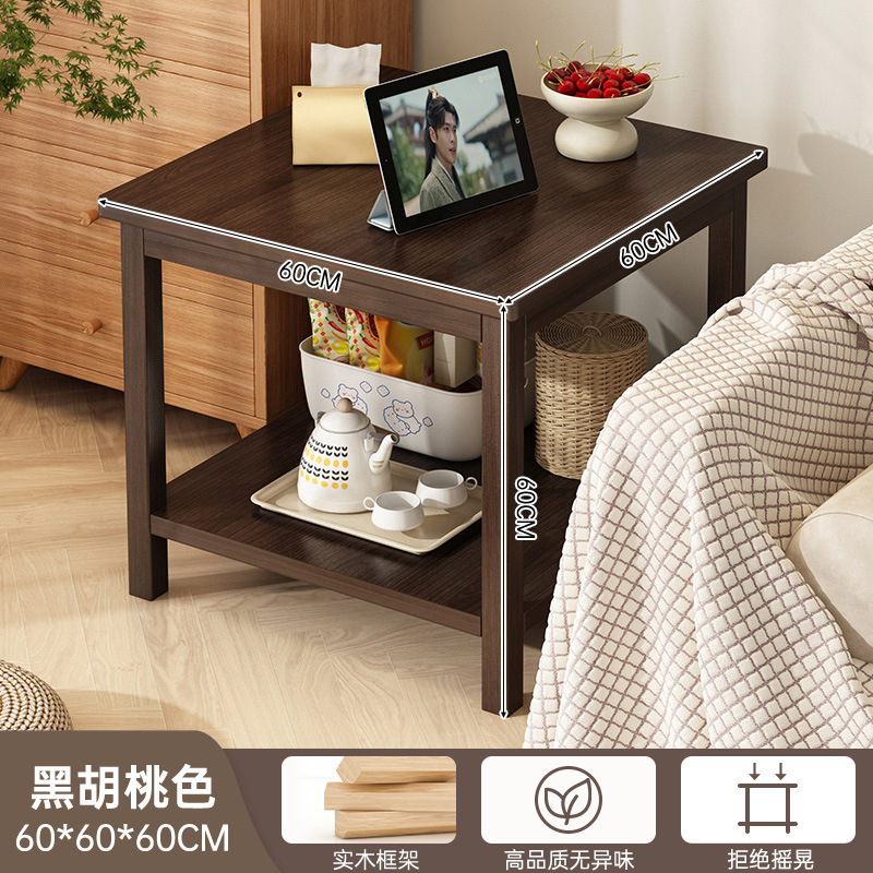 Mesa de té de madera sólida, varios lados de la sala de estar casera, estante moderno simple, mesa de té de balcón