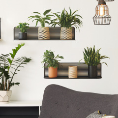 新款fun-b28仿真3D綠植盆栽置物架臥室書房客廳牆面裝飾牆貼紙