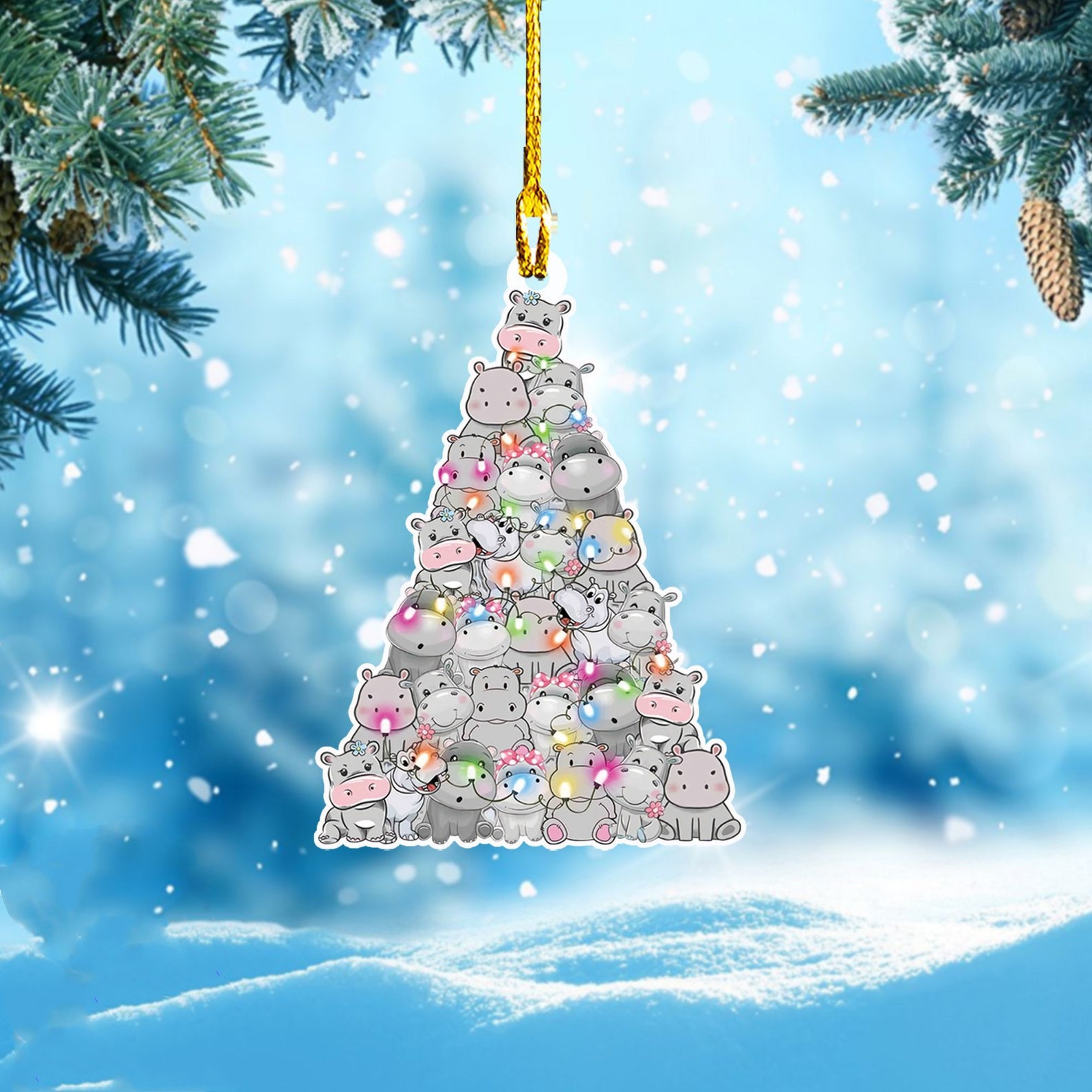 Árbol de Navidad creativo acrílico plano regalo de Navidad casa de vacaciones espejo retrovisor decoración colgante