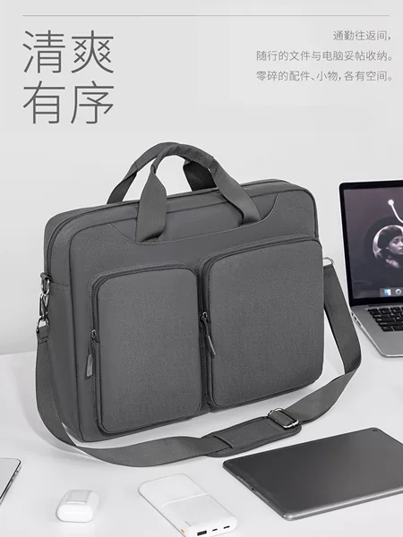 Large-Capacity Laptop Bag with Multiple Compartments, Shoulder Strap, Airbag Shock Absorption, Custom Logo